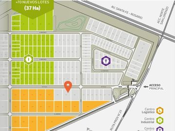 Lote en venta en el Parque Industrial San Lorenzo 5000m2 . Lote U079