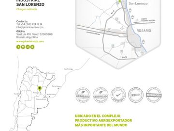 Lote en venta en el Parque Industrial San Lorenzo 5000m2 . Lote U079