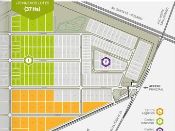 Lote en venta en el Parque Industrial San Lorenzo 5000m2 . Lote U079