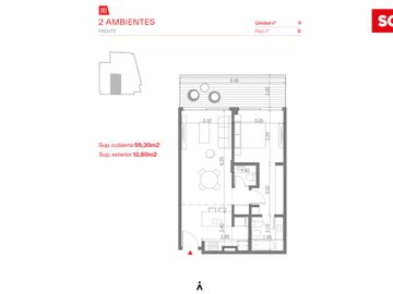 Dos ambientes con balcón en venta, Palermo- Nodo