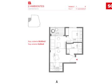 Dos ambientes con balcón en venta, Palermo- Nodo