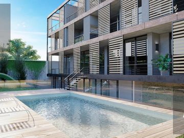 Departamento de 2 Ambientes en Vicente Lopez con Jardin y Cochera en complejo con amenities