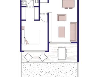 Departamento de 2 Ambientes en Vicente Lopez con Jardin y Cochera en complejo con amenities