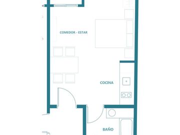 Departamento de 2 ambientes al frente
