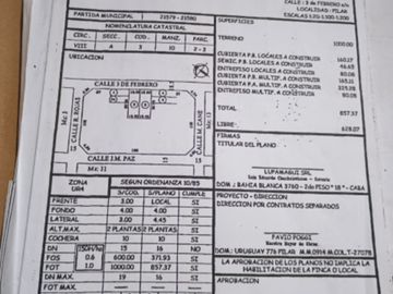 Venta lote 1000 m2 proy presentado a 5 min Pilar