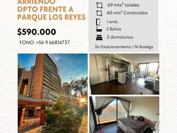 ARRIENDO DEPARTAMENTO FRENTE PARQUE LOS REYES 2D 2B