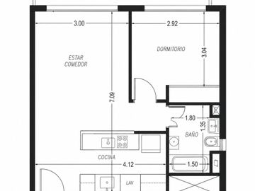 2 ambientes en venta en Mataderos