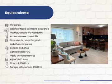 Departamento prototipo uno, 96.97 M2, 2 recamaras, 2.5 baños y terraza