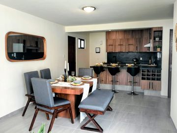 Departamento prototipo uno, 96.97 M2, 2 recamaras, 2.5 baños y terraza