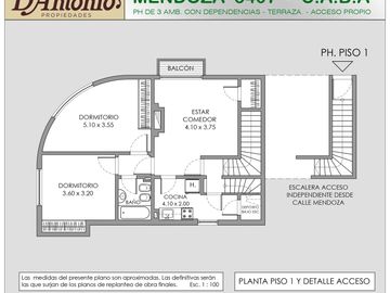 PH de 3 Ambientes con dependencias al Frente con Gran Terraza Propia  – Belgrano R