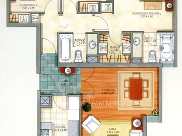 Exclusivo departamento, excelente distribución y vista despejada en Barrio Noruega.