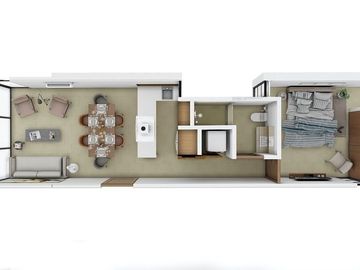 Departamento Amueblado en Planta Baja en Renta en NÜTUUK al norte de Mérida