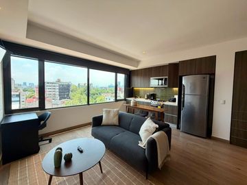 Loft en renta en Roma Norte, amenidades, seguridad, todo incluido tipo hotel