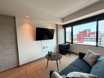 Loft en renta en Roma Norte, amenidades, seguridad, todo incluido tipo hotel