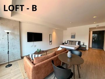 Loft en renta en Roma Norte, amenidades, seguridad, todo incluido tipo hotel