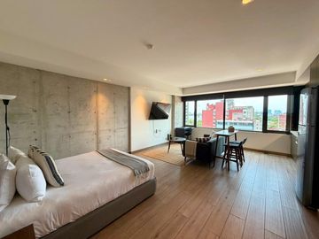 Loft en renta en Roma Norte, amenidades, seguridad, todo incluido tipo hotel
