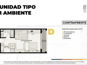 Venta departamento dos ambientes Tigre con cochera