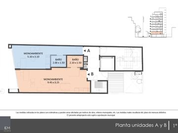 Venta en construcción, monoambiente Monserrat