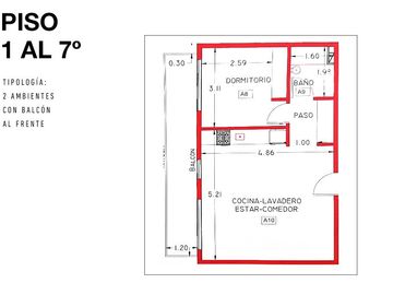 Departamento monoambiente en Villa Urquiza