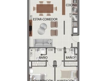 Departamento de 2 dormitorios - La Plata