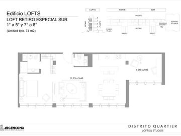 Loft a estrenar, 74m2. Distrito Quartier, retiro.
