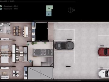 Mendoza / Laprida - Estrenar - 1 dormitorio - Bª Martin - 44 m2