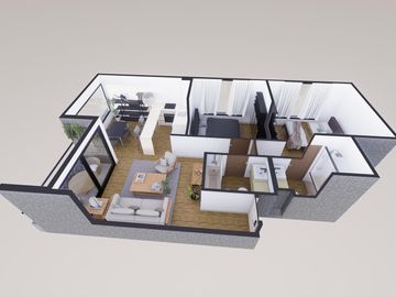 Departamento en Venta en Caseros. 3 Amb. 5° piso Contrafrente. En Construcción. Entrega: 08-2027