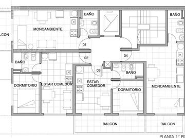 Venta Departamento Monoambiente con Balcon Frente a estrenar. Zona Facultades. Ideal Inversores