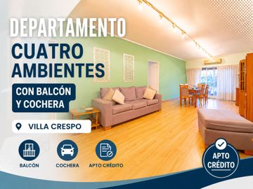 VENTA DEPARTAMENTO 4 AMBIENTES VILLA CRESPO COCHER