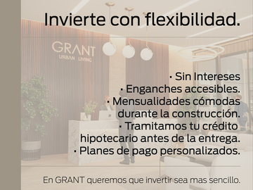 GRANT — Venta Deptos. en Ladrón de Guevara desde $4'397,600| Depas 1, 2 y 3 rec