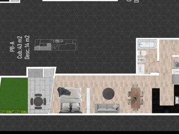 MONOAMBIENTE C/ PATIO A ESTRENAR USD 91.000 + CTAS