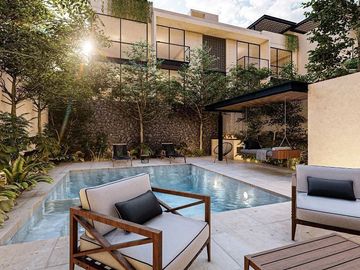 Departamento de dos recámaras en venta en Temozón Norte, Mérida