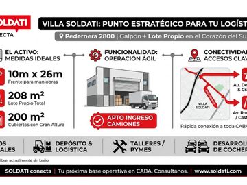 Galpón alto con dock de carga en Villa Soldati