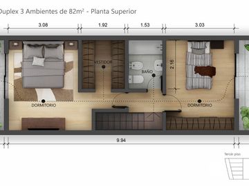 Departamento de 3 ambientes a estrenar de gran superficie - Don Torcuato.