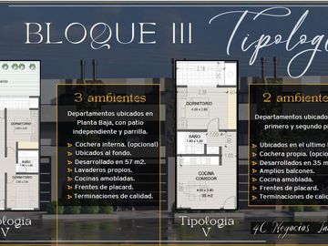 Departamento de 3 ambientes a estrenar de gran superficie - Don Torcuato.