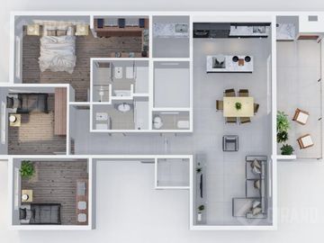 Piso en venta de 4 amb en zona guemes. 2 cocheras. A estrenar.