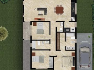 Casa en venta en Barrio Privado Santa Lucía, Pilar del Este.