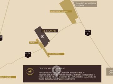 Terreno en Venta con salida a la laguna en El Campo. 2da Etapa. 1019 m2. Los Cardales