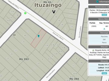 Lote en venta, terreno de 491 m2 totales ideal para desarrollar
