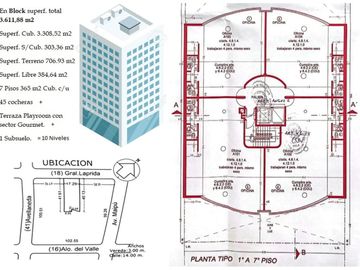 VENTA EDIFICIO 10 NIVELES 3.600 M2 VICENTE LOPEZ