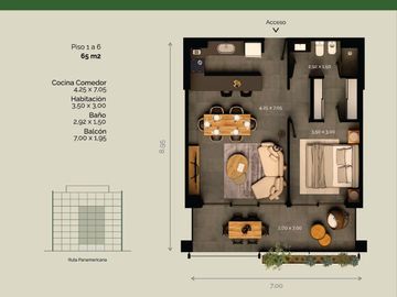VENTA DEPARTAMENTO 1 DORMITORIO, CHACRAS DE CORIA
