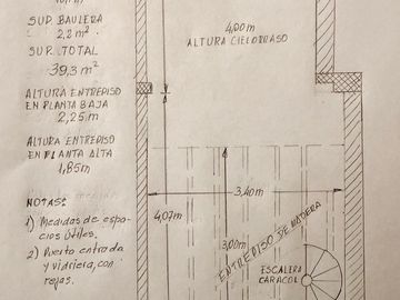 Excelente local comercial 38m2 con entrepiso y baño.