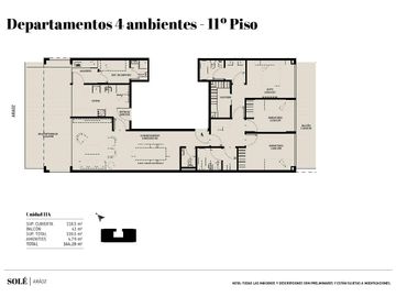 Departamento de 3 dormitorios mas Dep o 4to dorm en SOLE Araoz - Categoria y Amenities