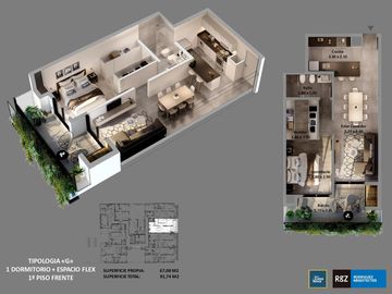VENTA| Departamento 1 Dorm. con Escritorio en Casanova 5 - TBU49880 AP8589076