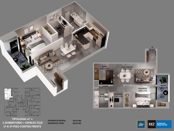 VENTA| Departamento 1 Dorm. con Escritorio en Casanova 5 - TBU49880 AP8589076