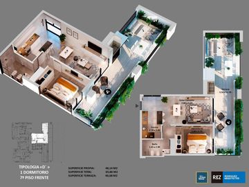 VENTA| Departamento 1 Dorm. con Escritorio en Casanova 5 - TBU49880 AP8589076