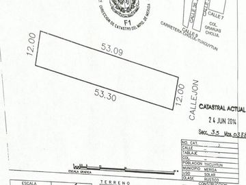 Terreno en Venta en Tixcuytun de 638 m2