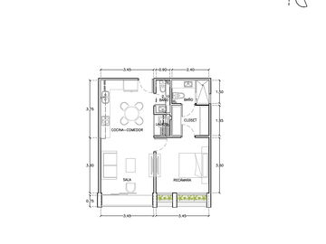 Departamento(Mod. A) en Venta en Santé Paseo Norte, Santa Gertrudis Copó
