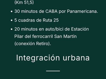 VENTA LOTE CENTRAL EN EL BARRIO LA POSTA DE PILAR