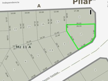 VENTA LOTE EN ESQUINA -PILAR CENTRO -ZONA UCA